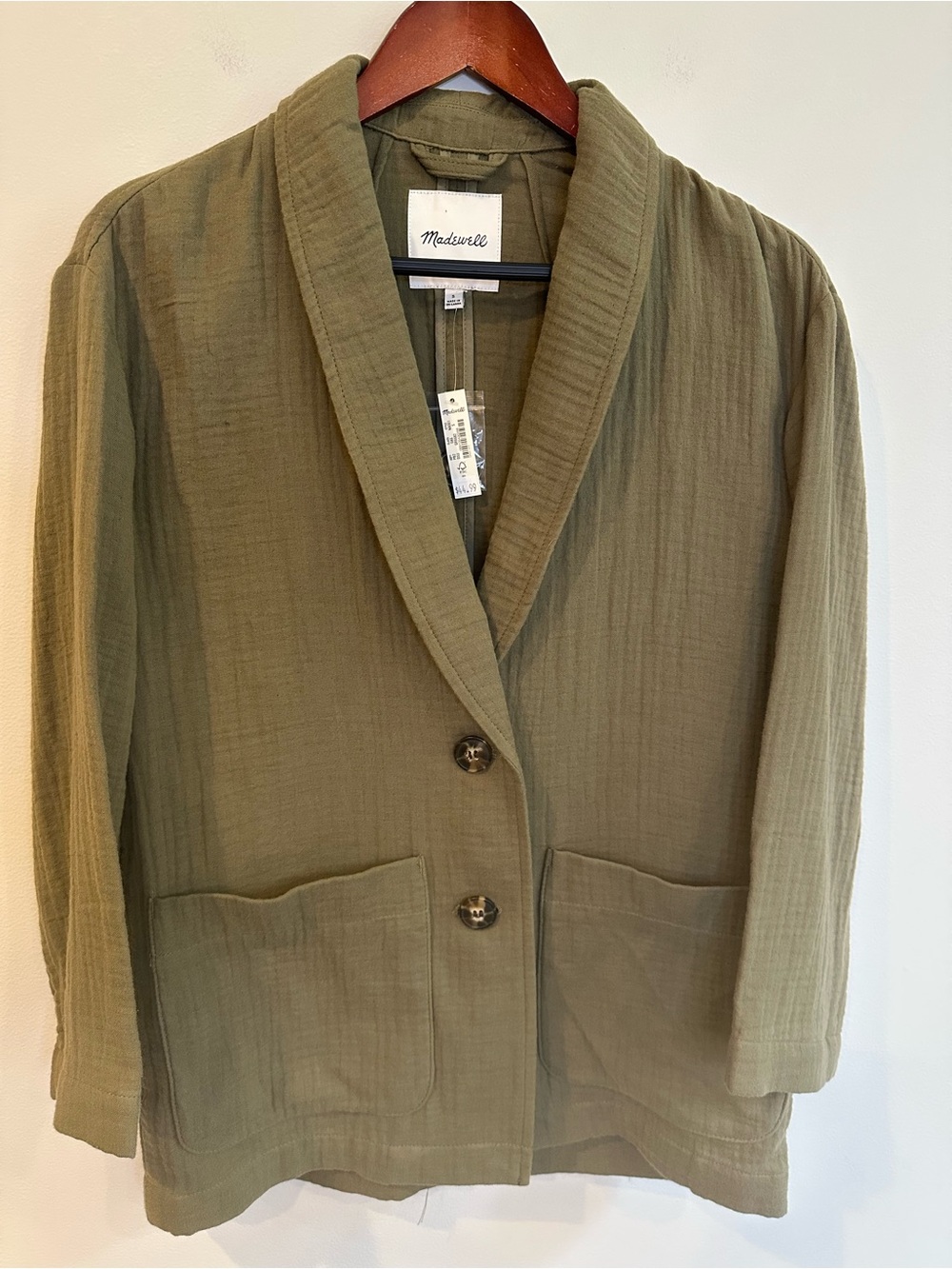 Madewell Lightspun Dorset Blazer in Green NWT **Flawed** Upcycle 80s